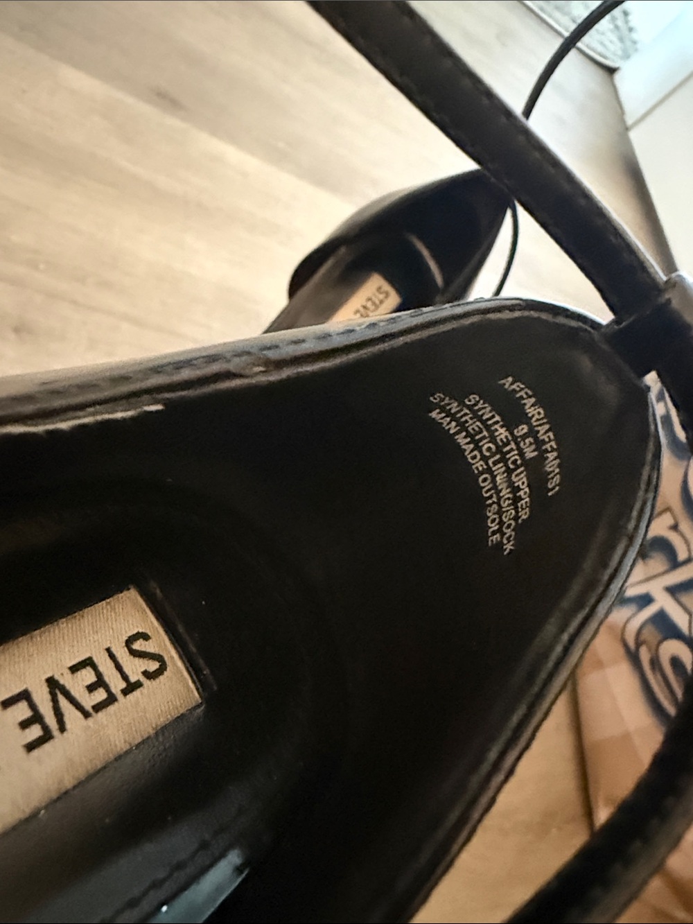 Steve Madden Black Patent Platform Peep-Toe Heels - Picture 3 of 3